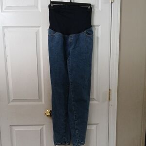 Isabel  90s Straight Maternity crossover black panel Jeans Sz 4 NWT